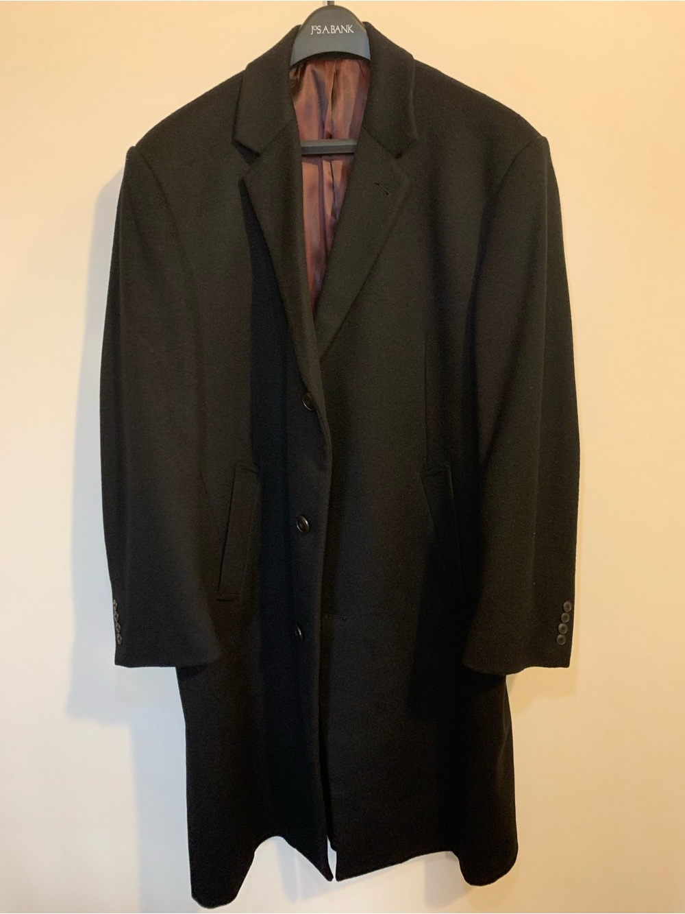 Men's Black Overcoat Wool blend